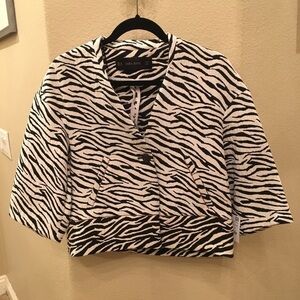 NWT~ZARA Women Zebra Print 3/4 Sleeve Jacket Size Xsmall